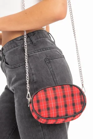 Red Black Plaid Bum Bag - Keyra
