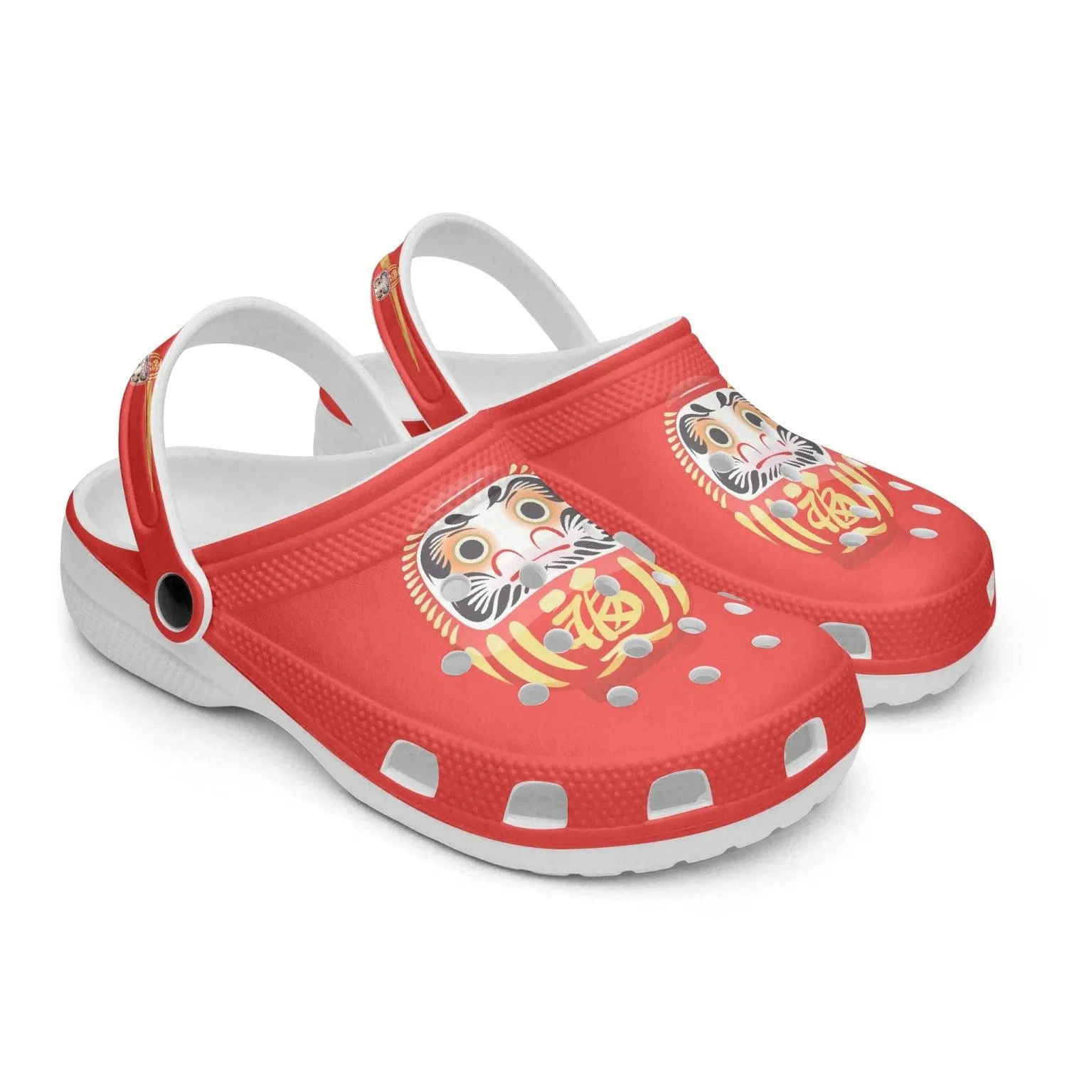 Red Daruma Doll Clogs