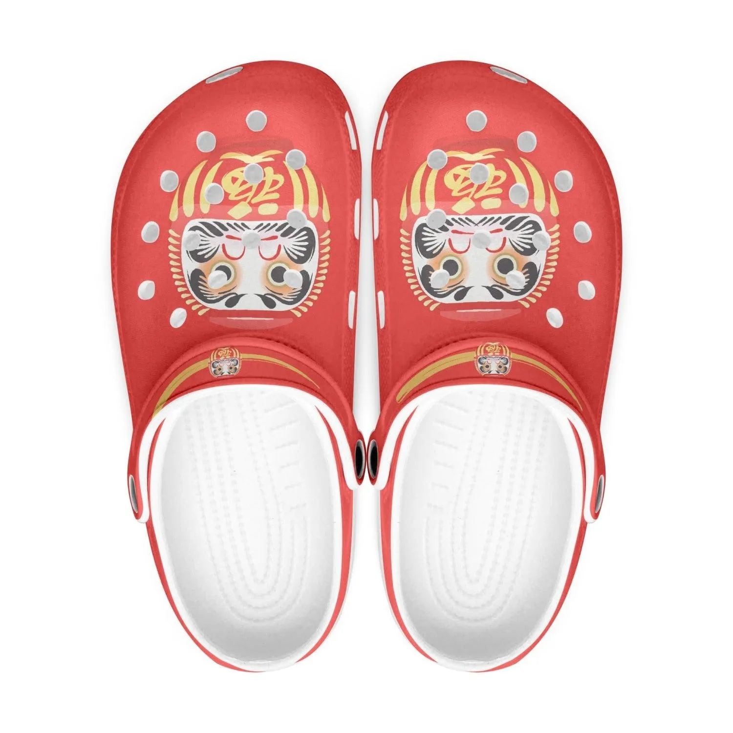 Red Daruma Doll Clogs