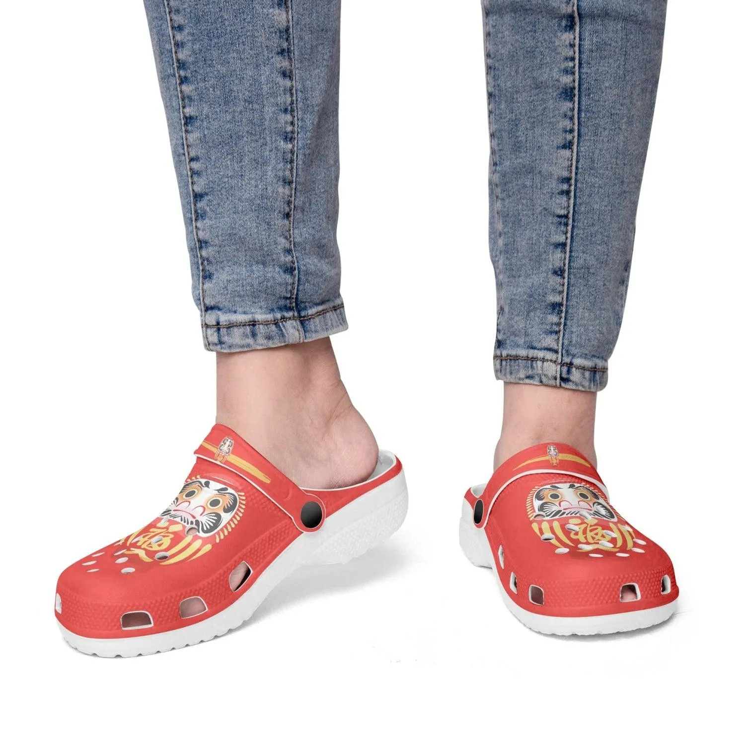 Red Daruma Doll Clogs