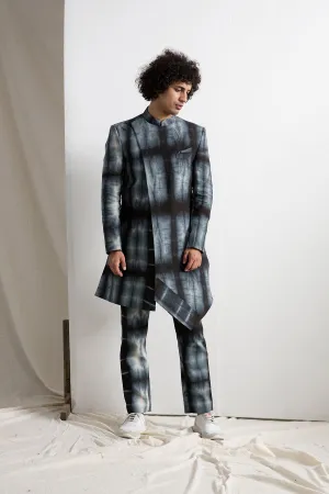 Roden - Tie & Dye Asymmetric Achkan Jacket  Set