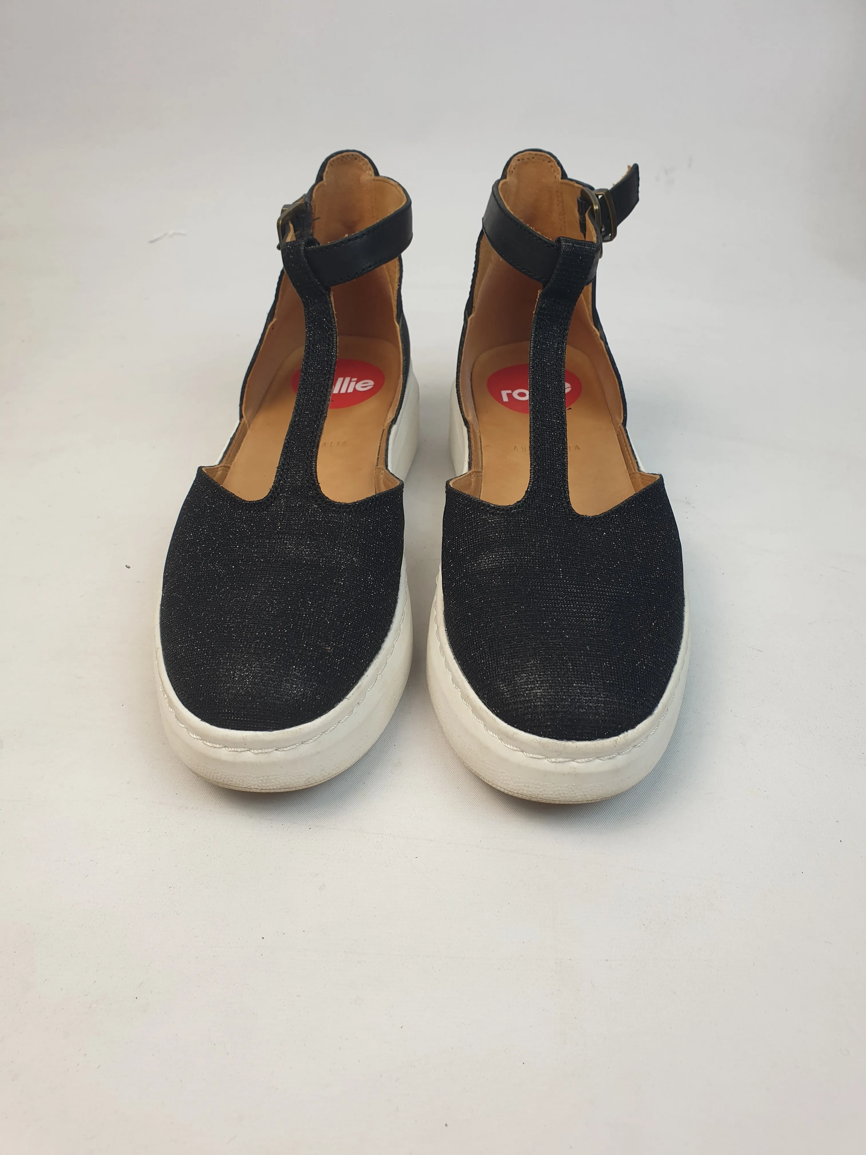 Rollie city bar shoes in black twinkle size 38 (comes with box)
