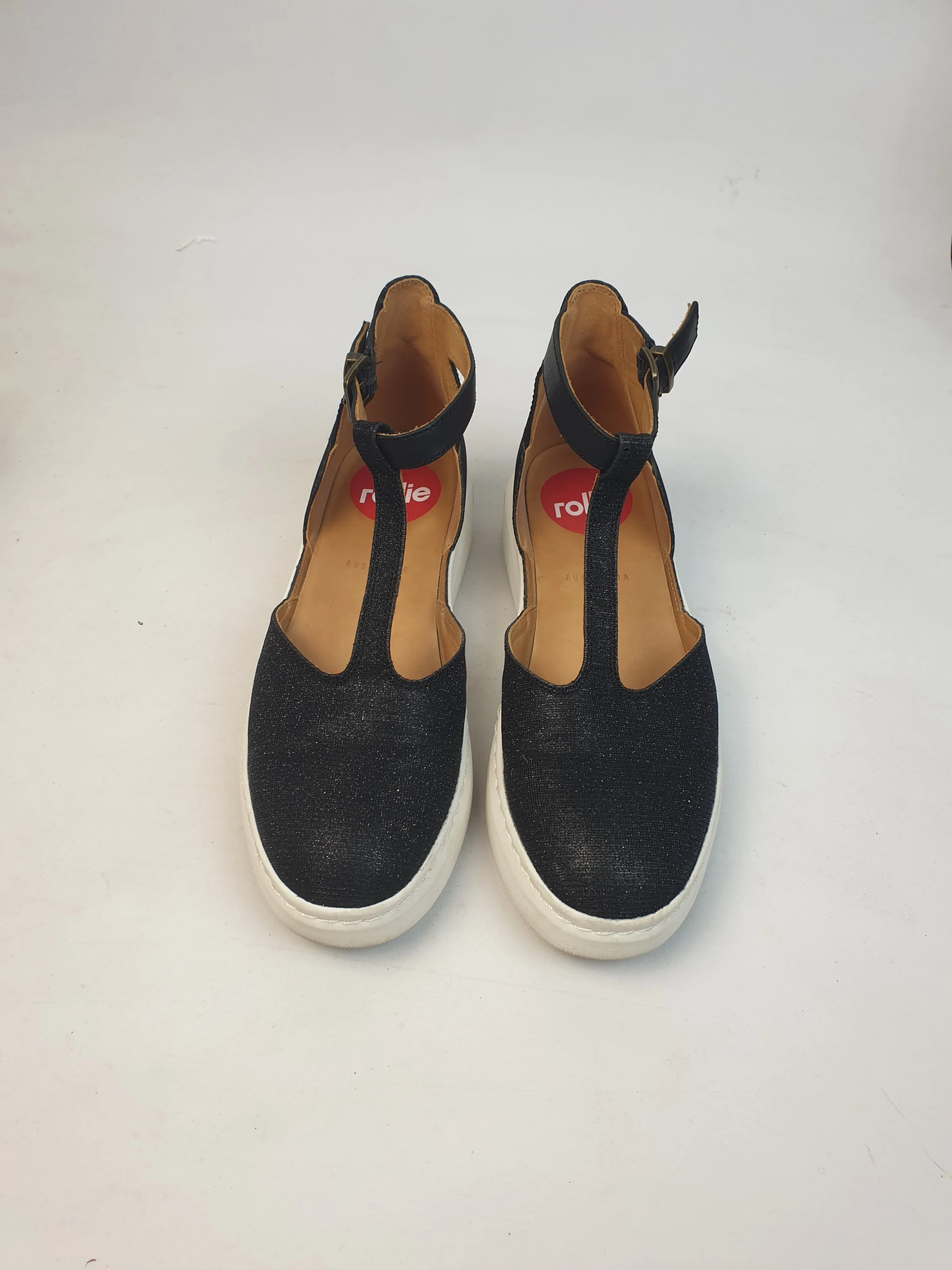 Rollie city bar shoes in black twinkle size 38 (comes with box)