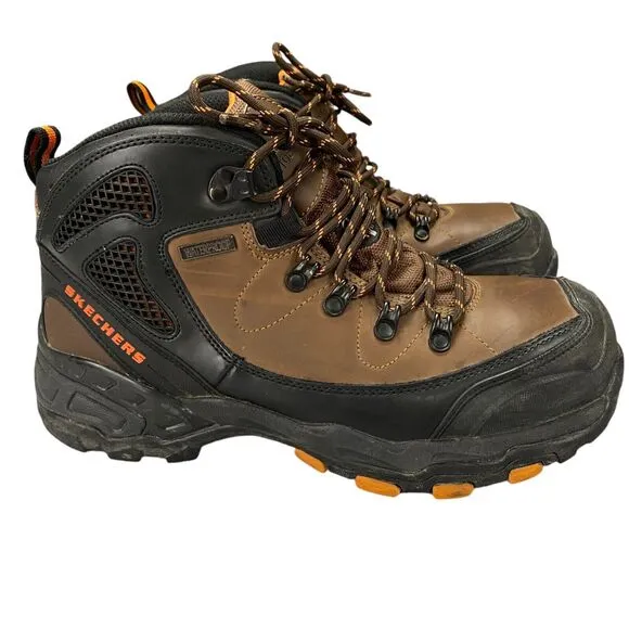 Skechers Pedley Aster Boots Mens Size 10.5 M Brown Waterproof Steel Toe
