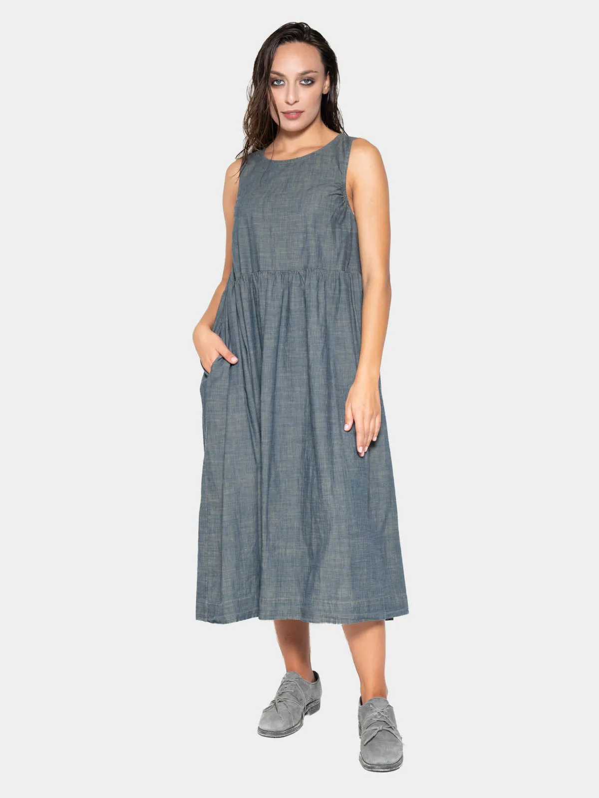 Sleeveless Midi A-Line Dress