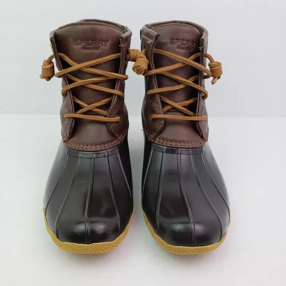 Sperry Top Sider Saltwater Toddler Sz 12 Brown Leather Waterproof Duck Boots