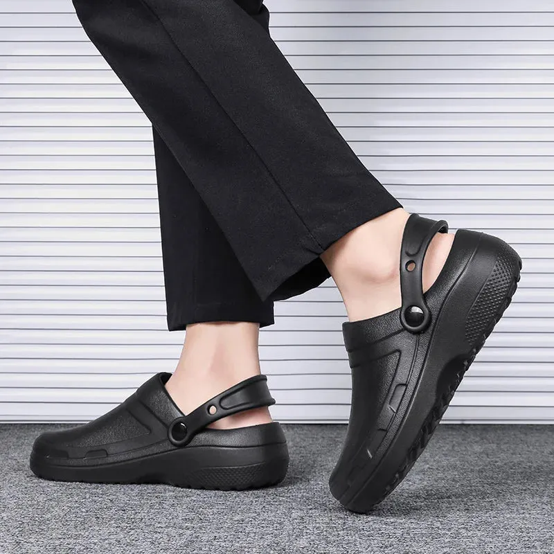 Summer Men Sandals Casual Slippers Waterproof Oilproof nurse Chef shoes Breathable Lightweight Garden Sandals Beach Aqua Shoes