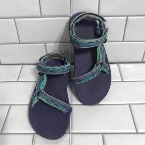TEVA KID HURRICANE XLT 2 Purple/Blue/Green Size 3 Velcro Strap Sandals; Preloved