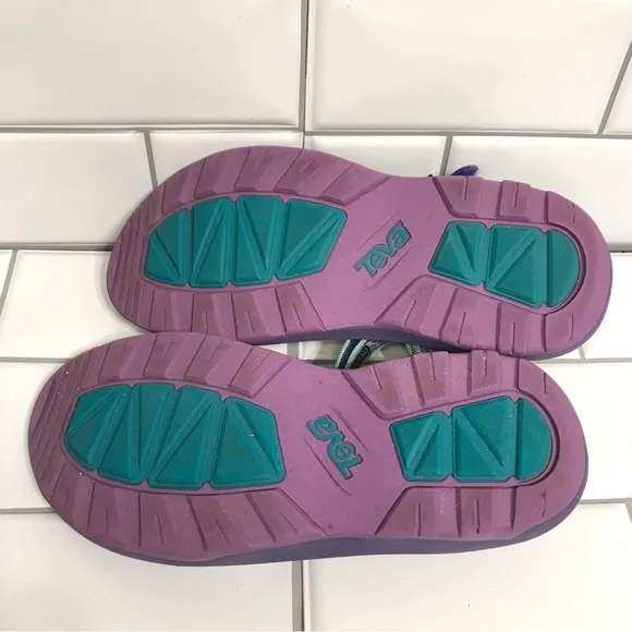 TEVA KID HURRICANE XLT 2 Purple/Blue/Green Size 3 Velcro Strap Sandals; Preloved