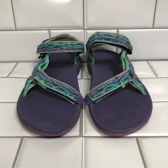 TEVA KID HURRICANE XLT 2 Purple/Blue/Green Size 3 Velcro Strap Sandals; Preloved