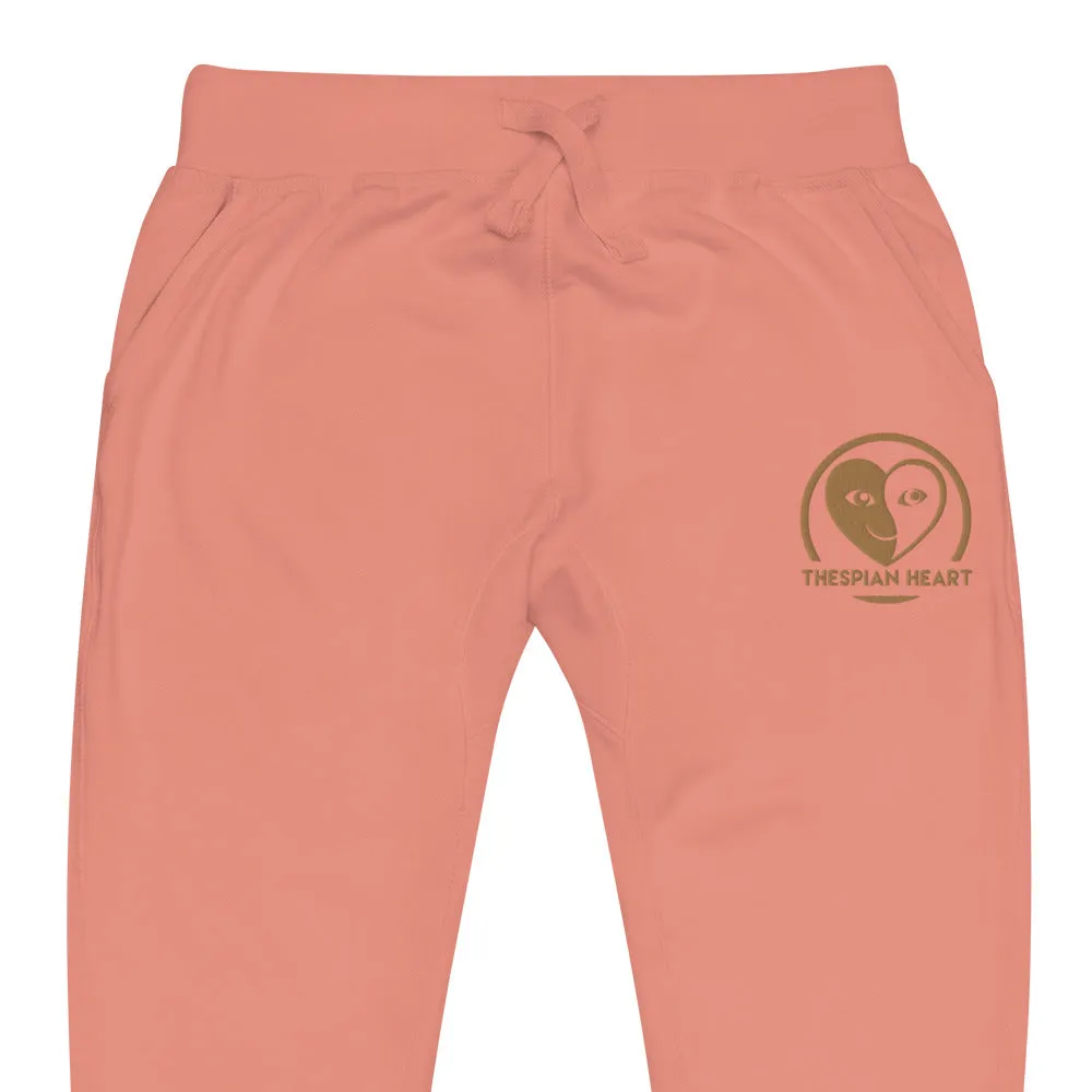 Thespian Heart Logo Embroidered Gold Unisex Premium Fleece Sweatpants
