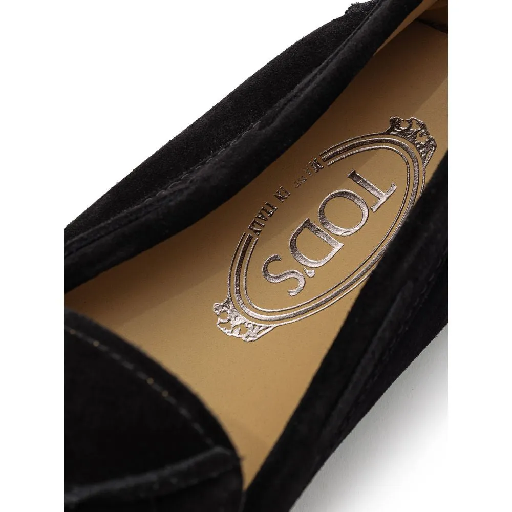 Tod's Black Suede Leather Loafer