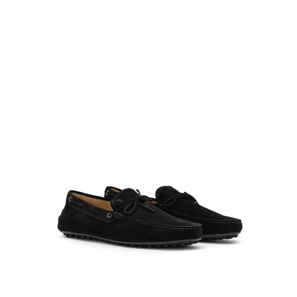 Tod's Black Suede Leather Loafer