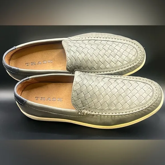 Trask -‎ Mens Silas Loafers- Size:9M, Grey/Cream, Pre-Owned