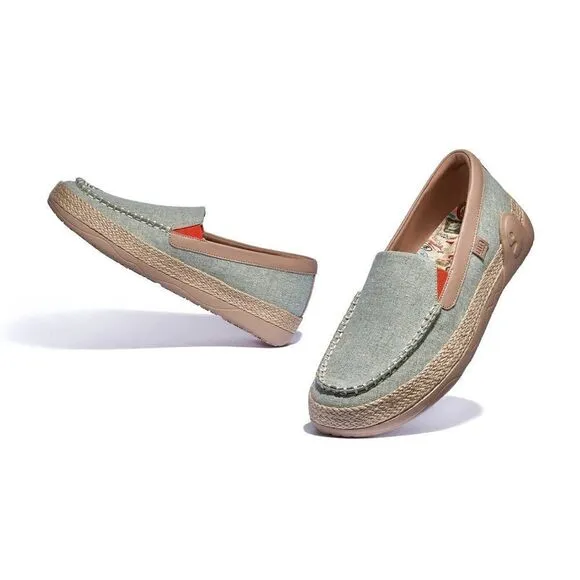 UIN Women's Espadrilles Knitted Casual Shoes (Light Green Marbella V)