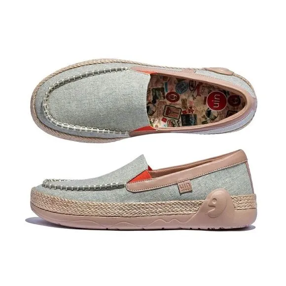 UIN Women's Espadrilles Knitted Casual Shoes (Light Green Marbella V)
