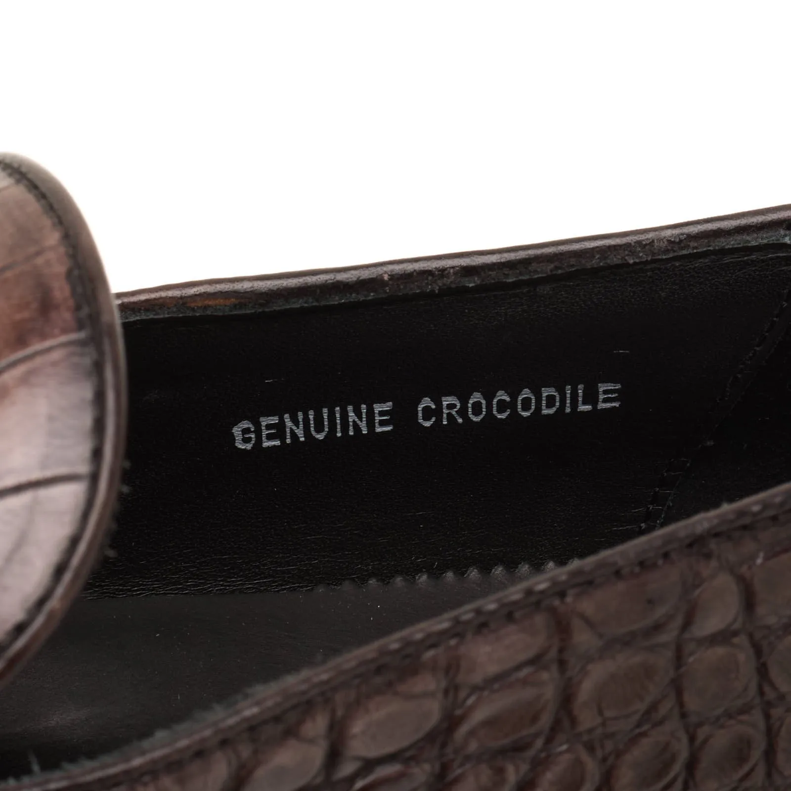 VANNUCCI Dark Brown Genuine Crocodile Leather Loafers Shoes EU 45 NEW US 11.5