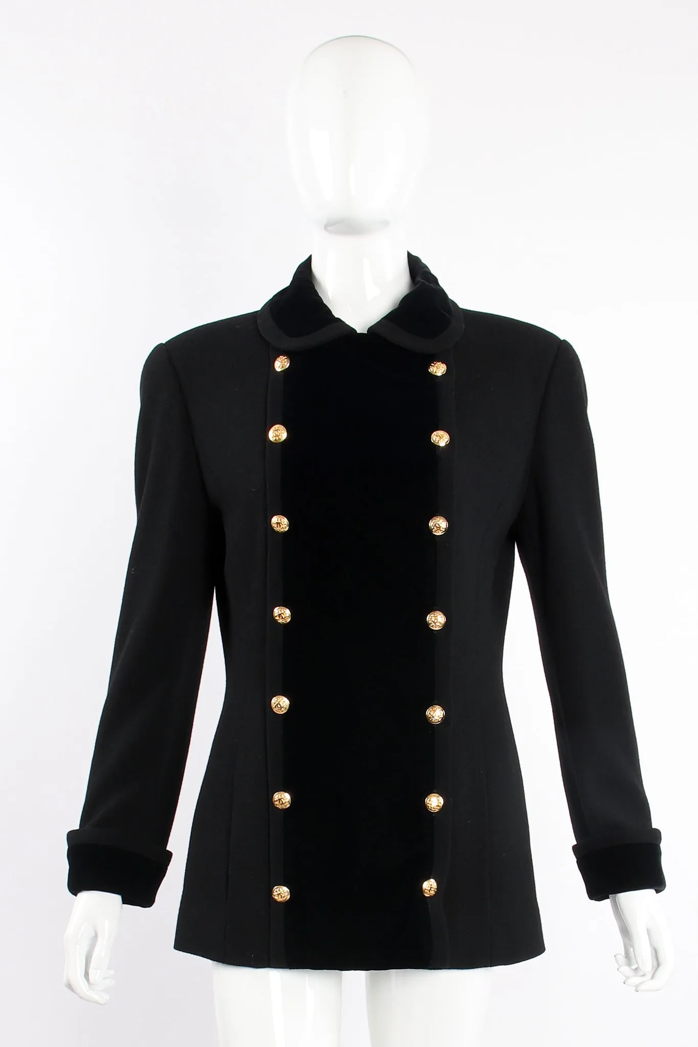 Velvet Contrast Uniform Peacoat
