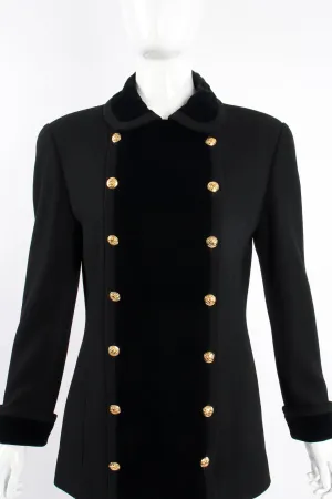Velvet Contrast Uniform Peacoat