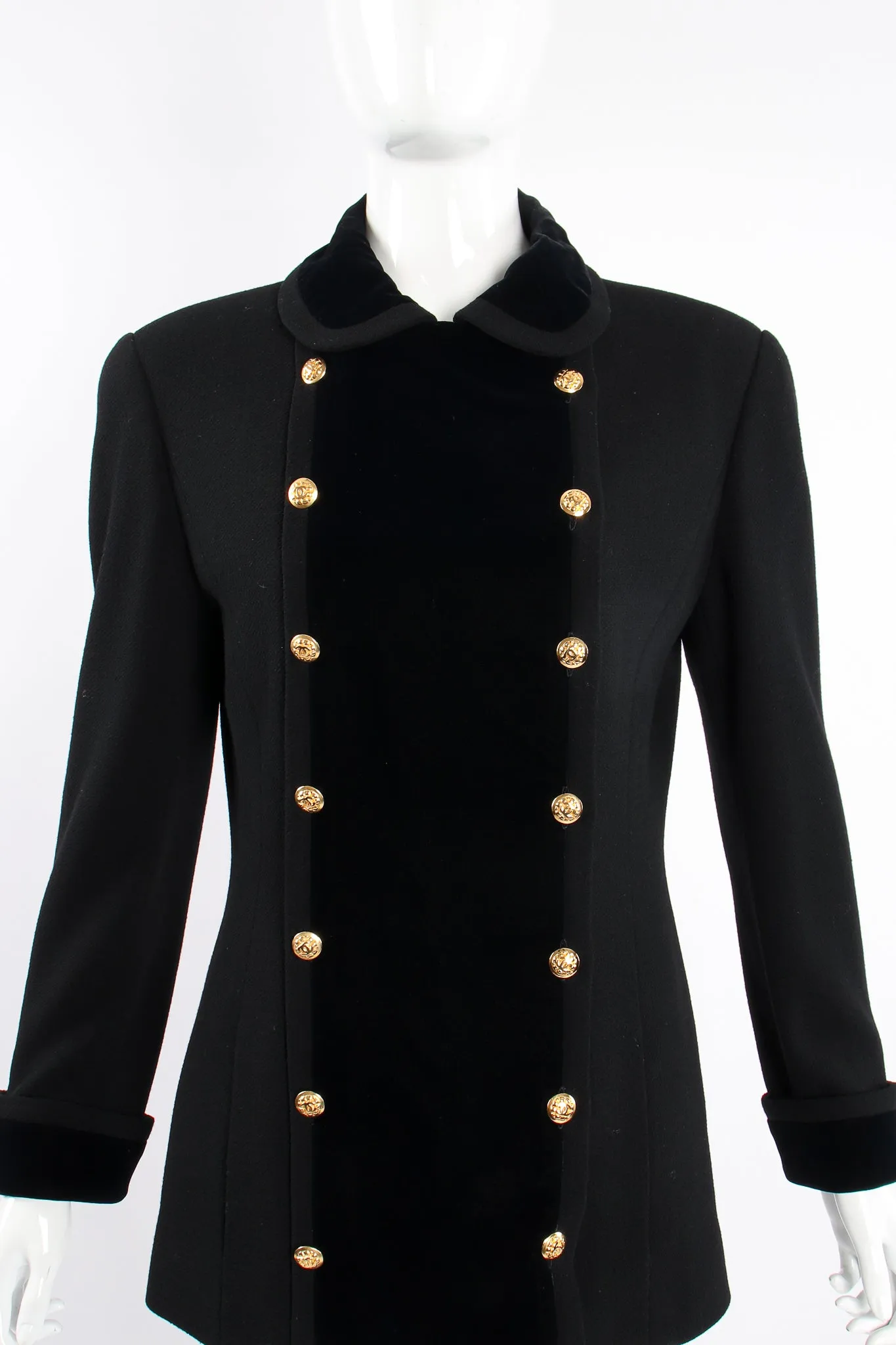 Velvet Contrast Uniform Peacoat
