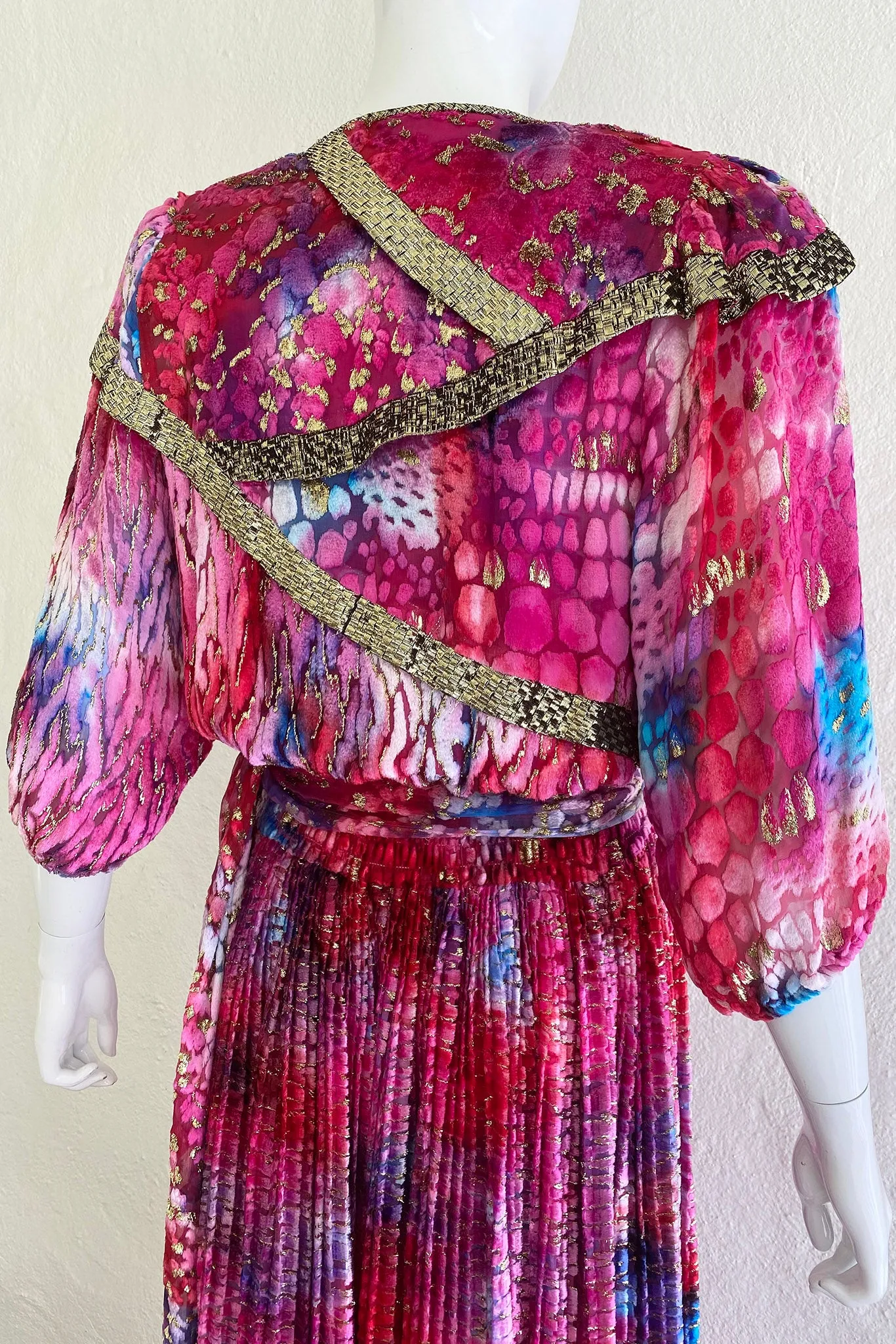 Velvet Lamé Blouson Dress