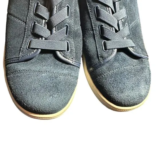 Vionic jean suede sneakers slip on low top size 8.5 comfort supportive navy