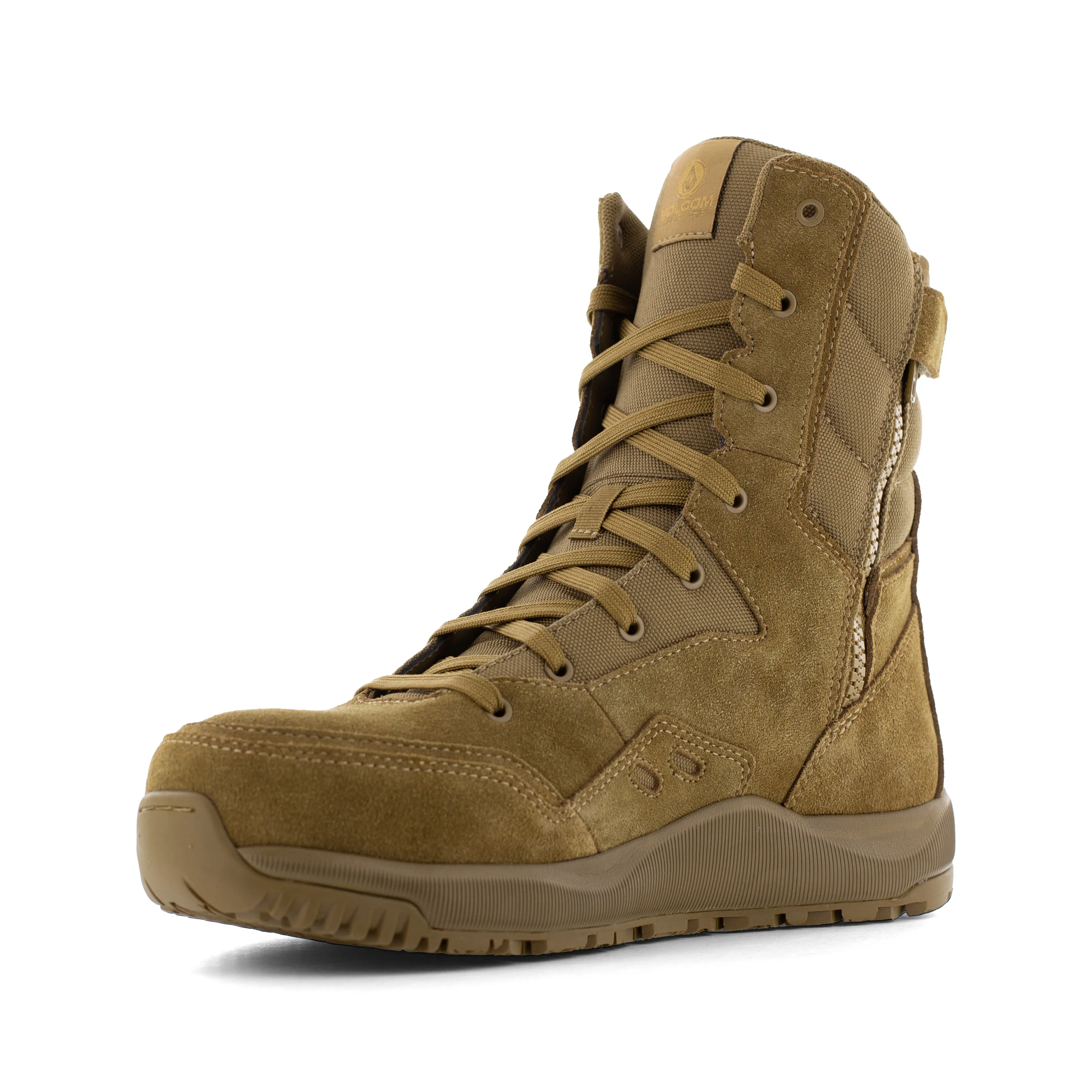 Volcom Men's Stone Force 8" Comp Toe Side Zipper Tactical Military Boot - Coyote - VM30702