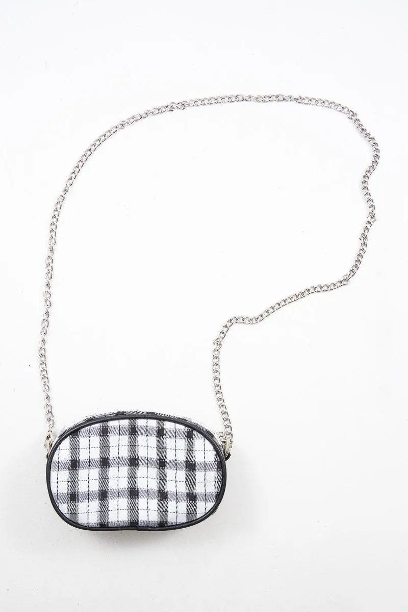 White Black Plaid Bum Bag - Keyra