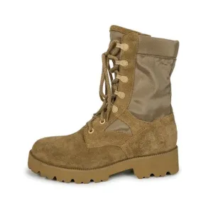 Winter Women Cow Suede Leather Military Ankle Boots
