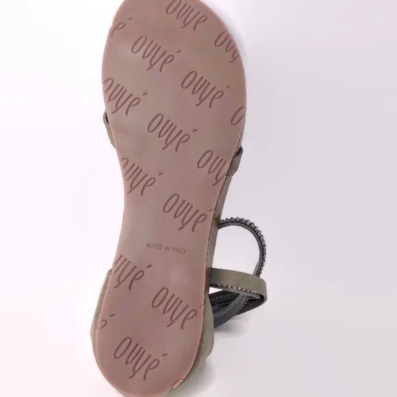 Women’s Italian Leather Sandals Ankle Strap Embellished Size 10