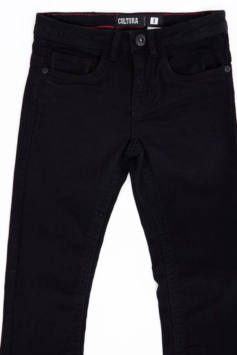Youth Black Slim Fit Stitch Pocket Jeans for Boys | BCP99083-BLACK