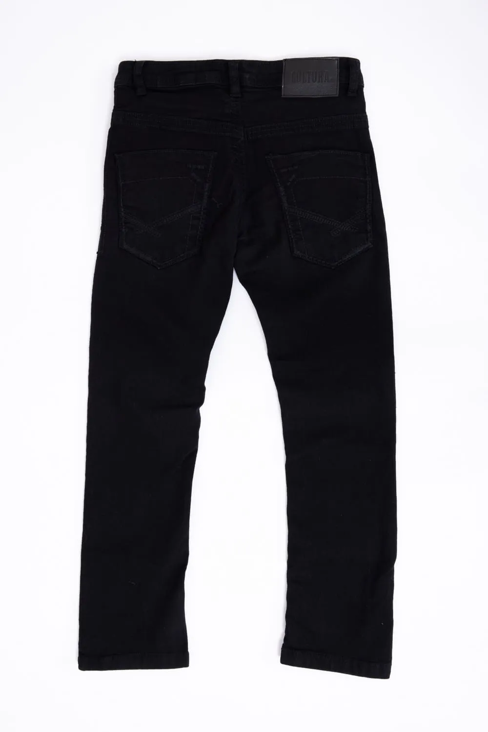 Youth Black Slim Fit Stitch Pocket Jeans for Boys | BCP99083-BLACK