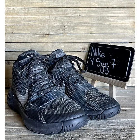Youth Nike KD Trey 5 Black 2015 Athletic Mid Basketball Sneakers Shoes Size 7 Y‎
