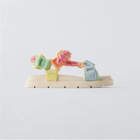 Zara kids, pink, Multicolor Lace Sandals, 5.5 (5.1 inches)