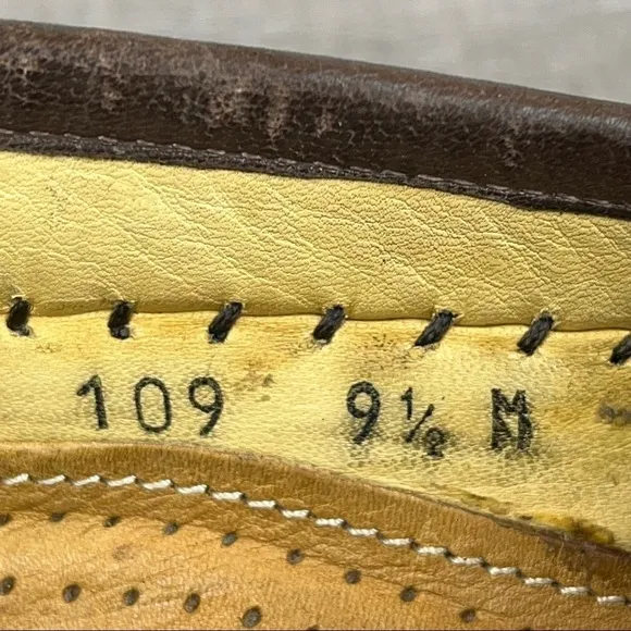 Zelli sz 9.5 brown leather reptile tassel loafers